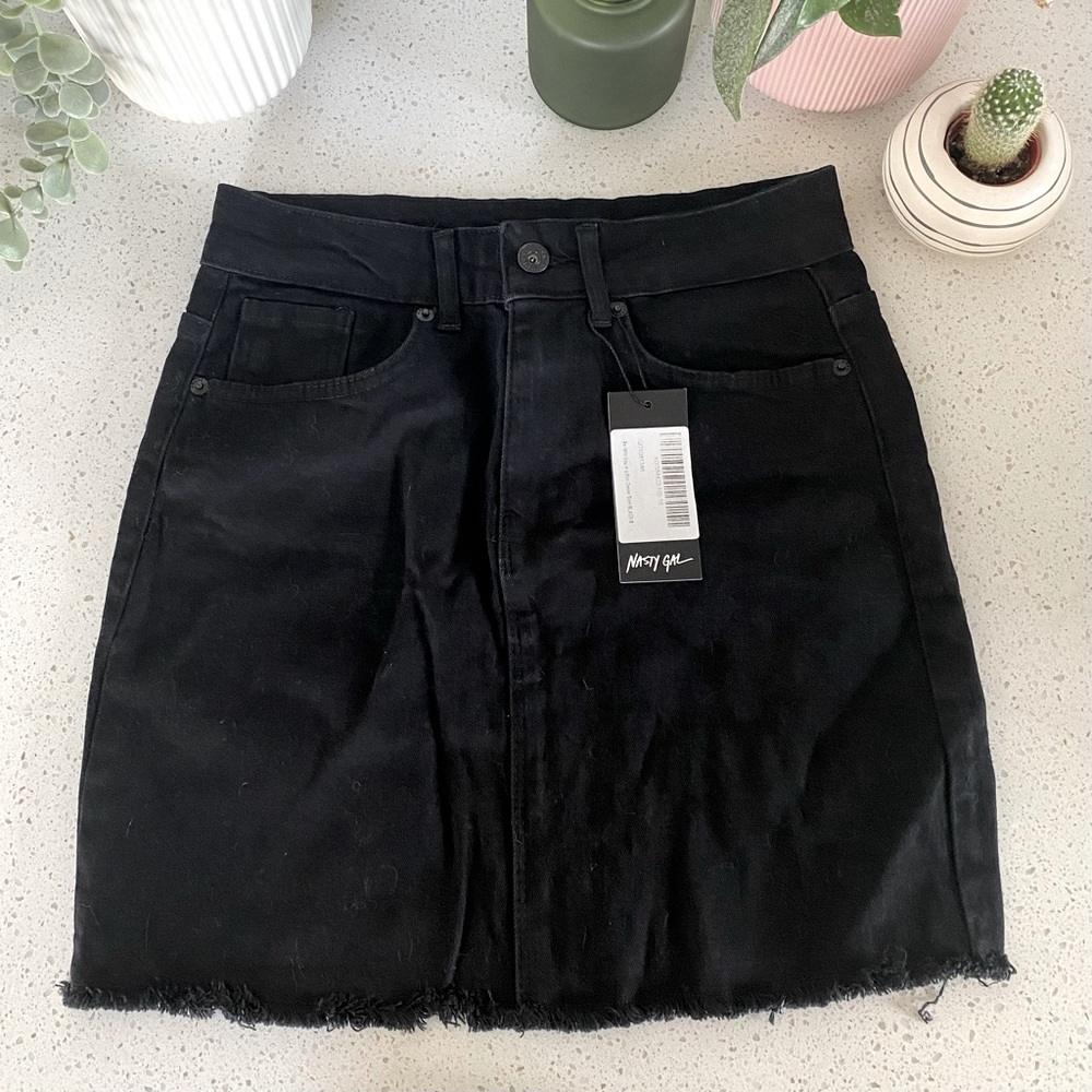 Nasty Gal Be With You in a Mini Denim Black Jean Skirt size 4 or small